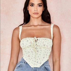 *SOLD* HOUSE OF CB: gene lemon floral corset